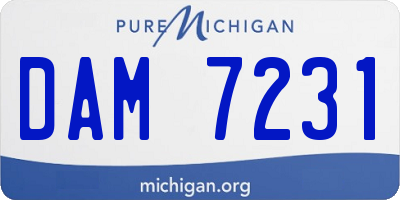 MI license plate DAM7231
