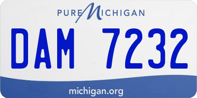 MI license plate DAM7232