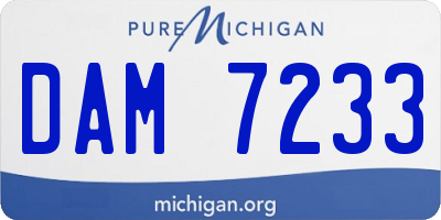 MI license plate DAM7233
