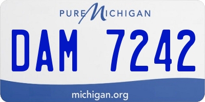 MI license plate DAM7242