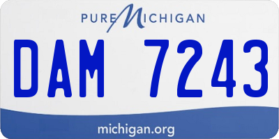 MI license plate DAM7243
