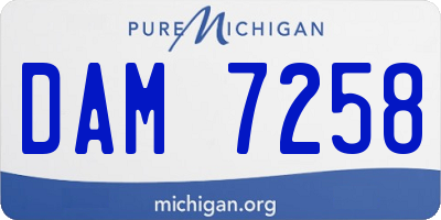 MI license plate DAM7258