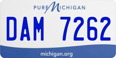 MI license plate DAM7262