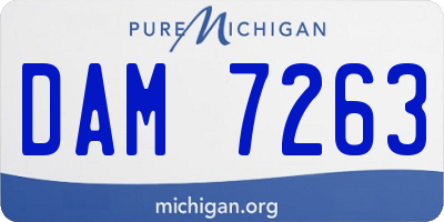 MI license plate DAM7263