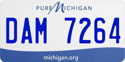 MI license plate DAM7264