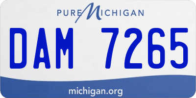 MI license plate DAM7265