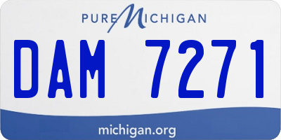 MI license plate DAM7271