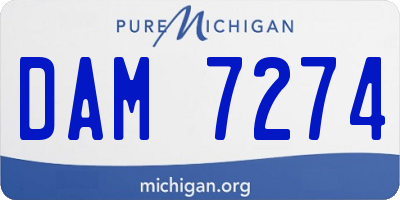 MI license plate DAM7274