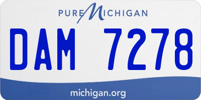 MI license plate DAM7278