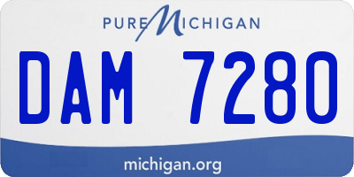 MI license plate DAM7280
