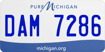 MI license plate DAM7286