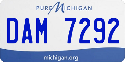 MI license plate DAM7292