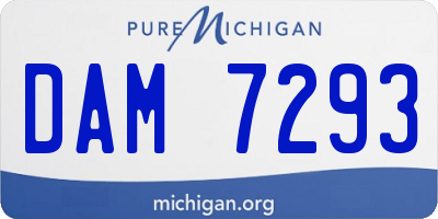 MI license plate DAM7293