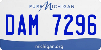 MI license plate DAM7296