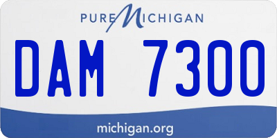 MI license plate DAM7300