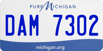 MI license plate DAM7302