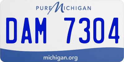 MI license plate DAM7304