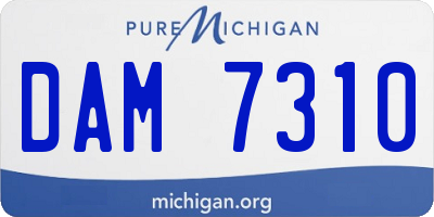 MI license plate DAM7310