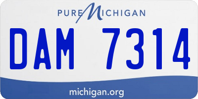 MI license plate DAM7314