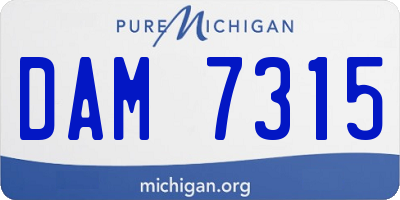 MI license plate DAM7315