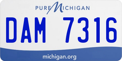 MI license plate DAM7316