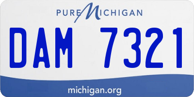 MI license plate DAM7321