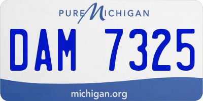 MI license plate DAM7325
