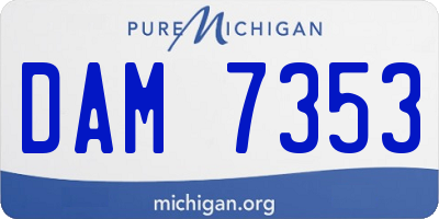 MI license plate DAM7353