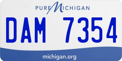 MI license plate DAM7354