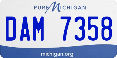 MI license plate DAM7358