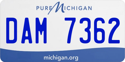 MI license plate DAM7362