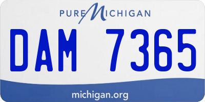 MI license plate DAM7365
