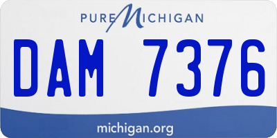 MI license plate DAM7376