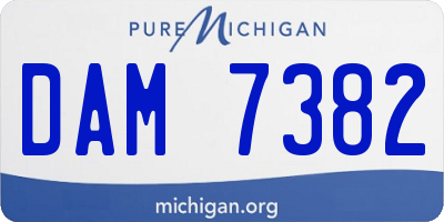 MI license plate DAM7382
