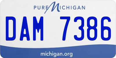MI license plate DAM7386