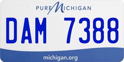 MI license plate DAM7388