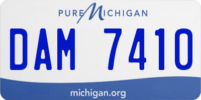 MI license plate DAM7410