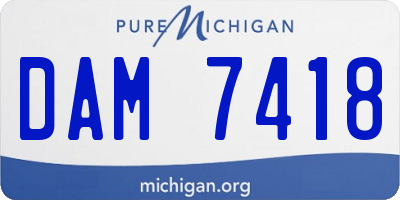 MI license plate DAM7418