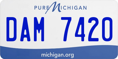 MI license plate DAM7420