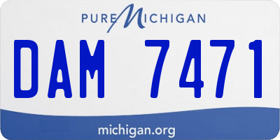 MI license plate DAM7471