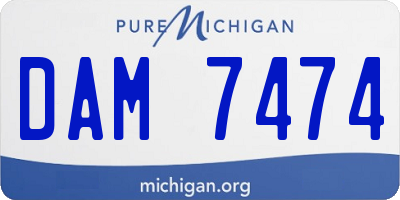 MI license plate DAM7474