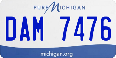 MI license plate DAM7476