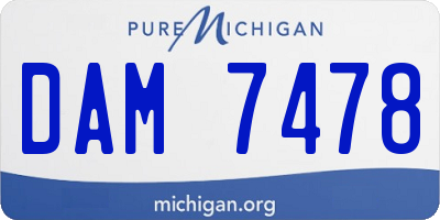 MI license plate DAM7478