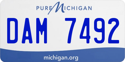 MI license plate DAM7492