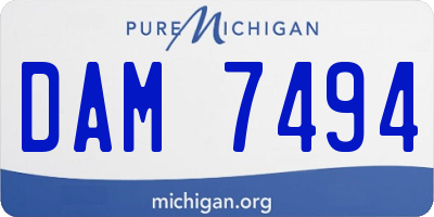 MI license plate DAM7494