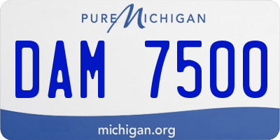 MI license plate DAM7500