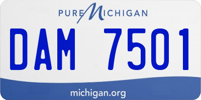 MI license plate DAM7501