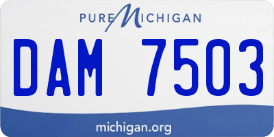 MI license plate DAM7503