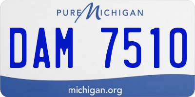 MI license plate DAM7510