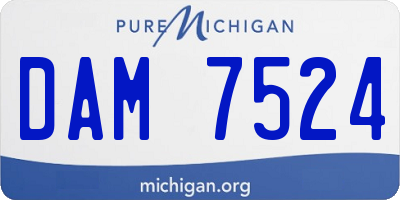MI license plate DAM7524